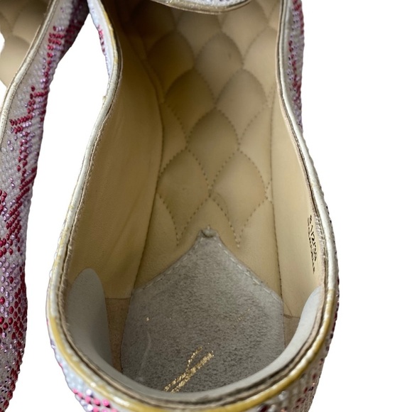 Brian Atwood Claudelle Crystal Suede Smoking Slippers Flats Loafers Sz.‎ 8 1/2 - Picture 10 of 12